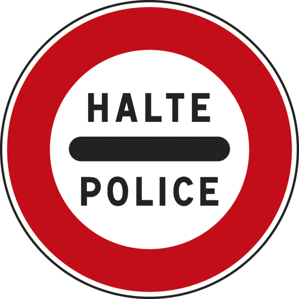 Panneau disque Arrêt au poste de police 850 Ecolign B5b cl2 - NADIA SIGNALISATION - DIS850E2B5b