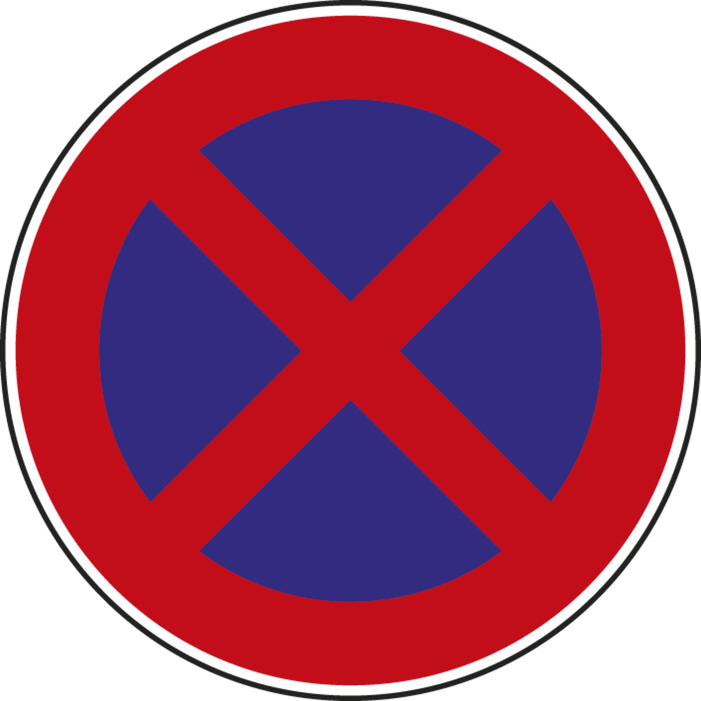 Panneau disque Arrêt et stationnement interdits 850 B6d cl2 - NADIA SIGNALISATION - DIS850E2B6d