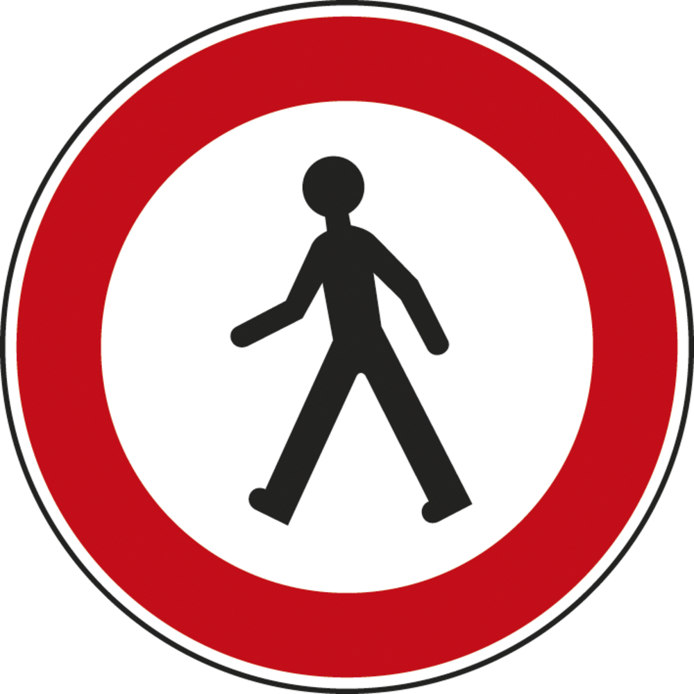 Panneau disque Accès interdit aux piétons 850 Ecolign B9a cl2 - NADIA SIGNALISATION - DIS850E2B9a