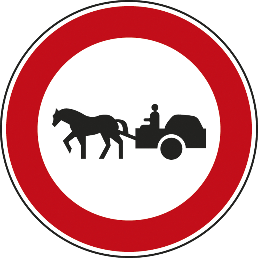 Panneau disque accès interdit véhicules traction animale 850 B9c cl2 - NADIA SIGNALISATION - DIS850E2B9c