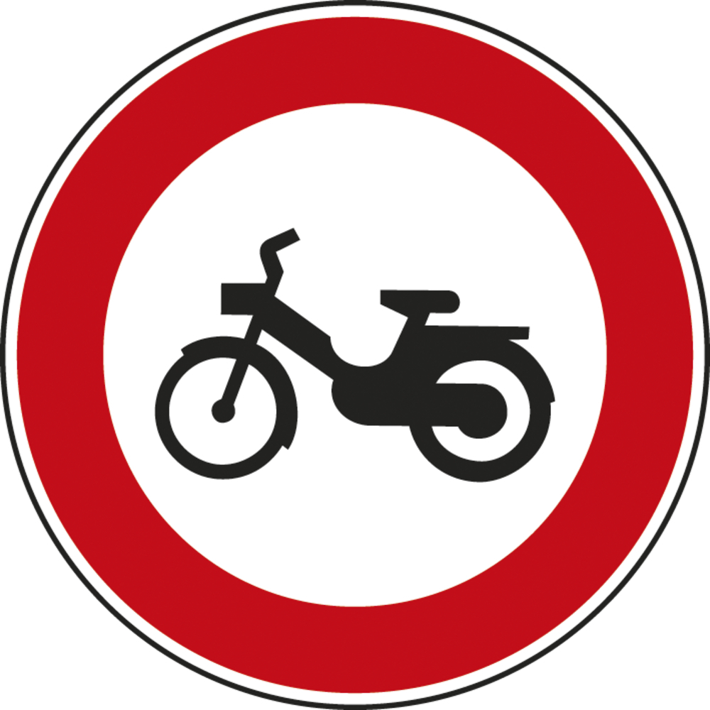 Panneau disque Accès interdit aux cyclomoteurs 850 B9g cl2 - NADIA SIGNALISATION - DIS850E2B9g