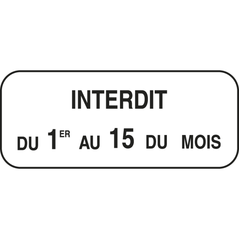 Panonceau complémentaire stationnement arrêt 1000x300 Ecolign M6b cl2 - NADIA SIGNALISATION - PNC1X0,3E2M6b