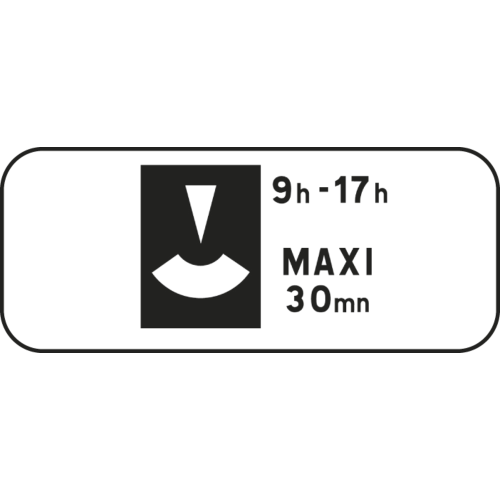 Panneau complément stationnement arrêt 1000x300 Ecolign M6c1 cl2 - NADIA SIGNALISATION - PNC1X0,3E2M6c1
