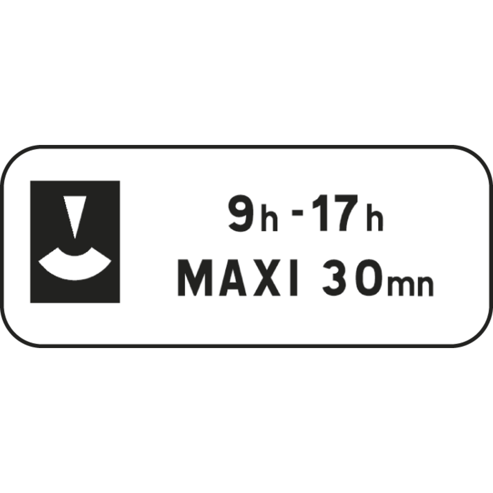 Panneau rectangulaire complément stationnement 1000x300 Ecolign M6c2 cl2 - NADIA SIGNALISATION - PNC1X0,3E2M6c2