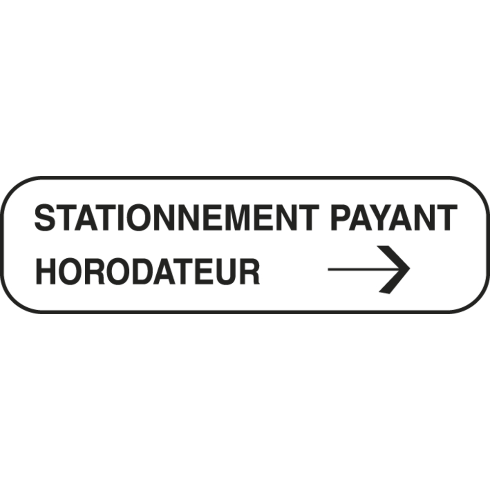 Panneau complémentaire stationnement arrêt 1000x300 ECOLIGN M6e ex.1 cl2 - NADIA SIGNALISATION - PNC1X0,3E2M6ee1