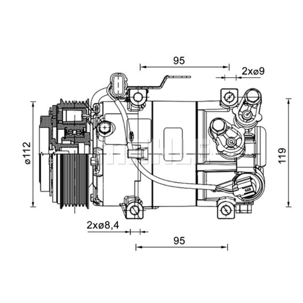 Compresseur de clim Kia/Hyundai - Mahle Neuf - 090.155.082.310