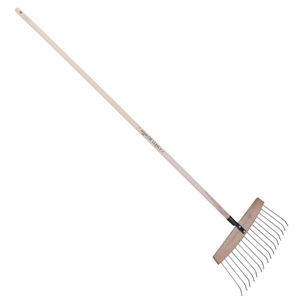 BALAI A FEUILLES ET GAZON BOIS ACIER EMMANCHÉ 1.65 M PEFC 100 % NAT / GRIS ALGUE PERRIN - 507042