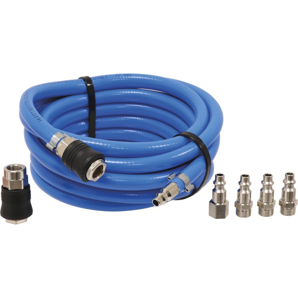 Rallonge tuyau air comprimé raccords rapides 20 bar 8x14mm 5m avec 5 raccords rapides STILKER - 06497