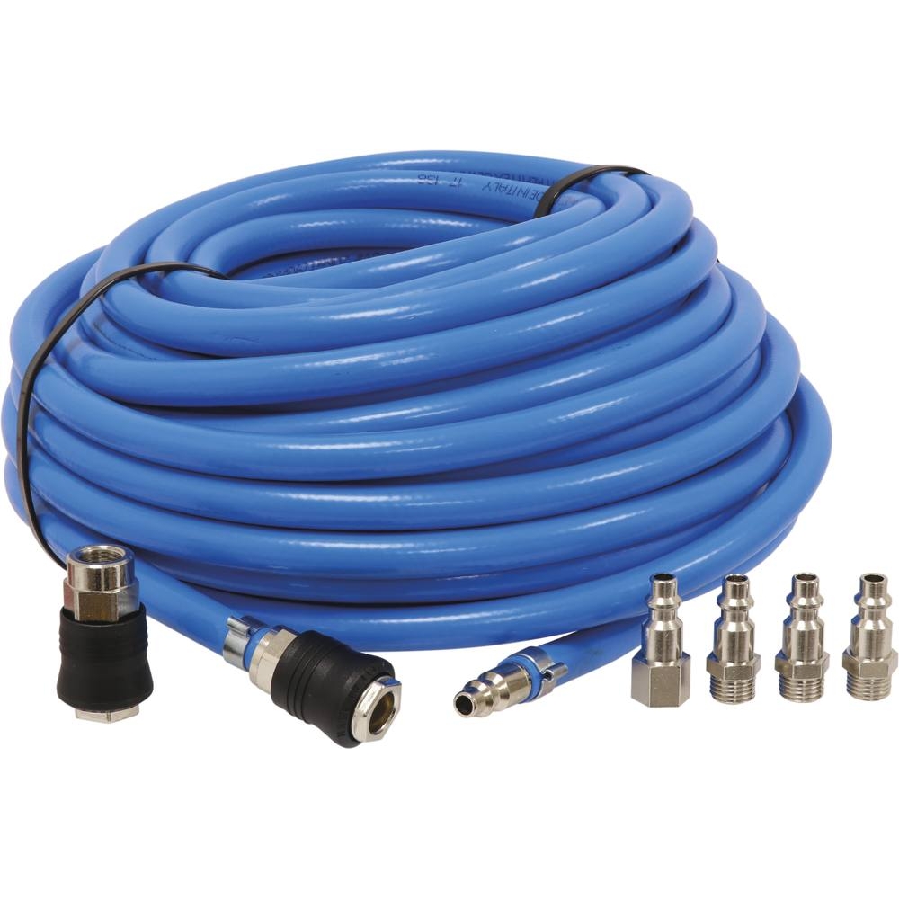 Rallonge tuyau air comprimé raccords rapides 20 bar 8x14mm 20m avec 5 raccords rapides STILKER - 06498
