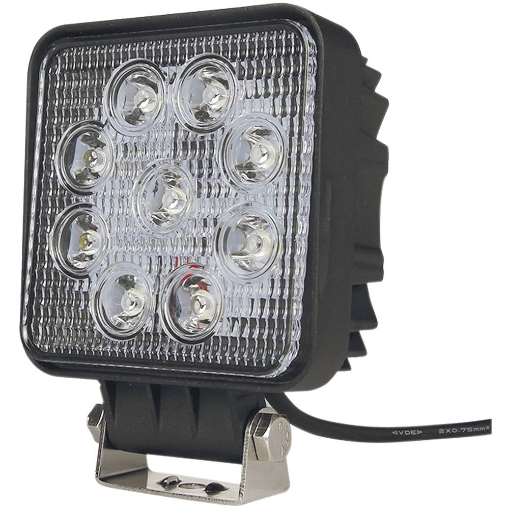 Phare de travail carré LED 10/30V 27W 1800 lumens faisceau large - SODIFLASH - 17063