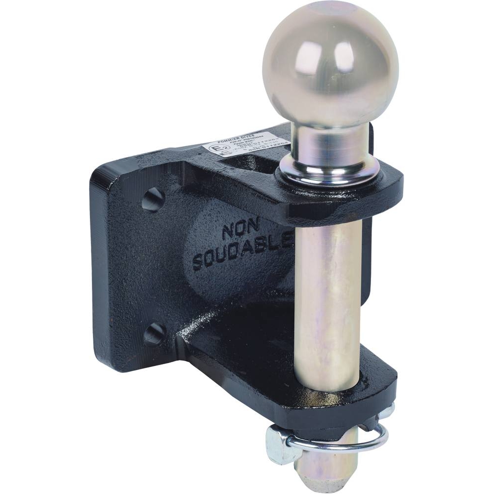 Chape mixte d'attelage 3,5T avec axe à boule 4 trous 17mm entraxe 90x50mm POMMIER - 17580