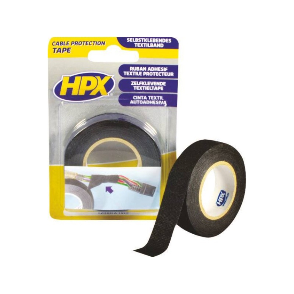 Ruban de protection pour cablage noir 19mmx10m HPX - 20544
