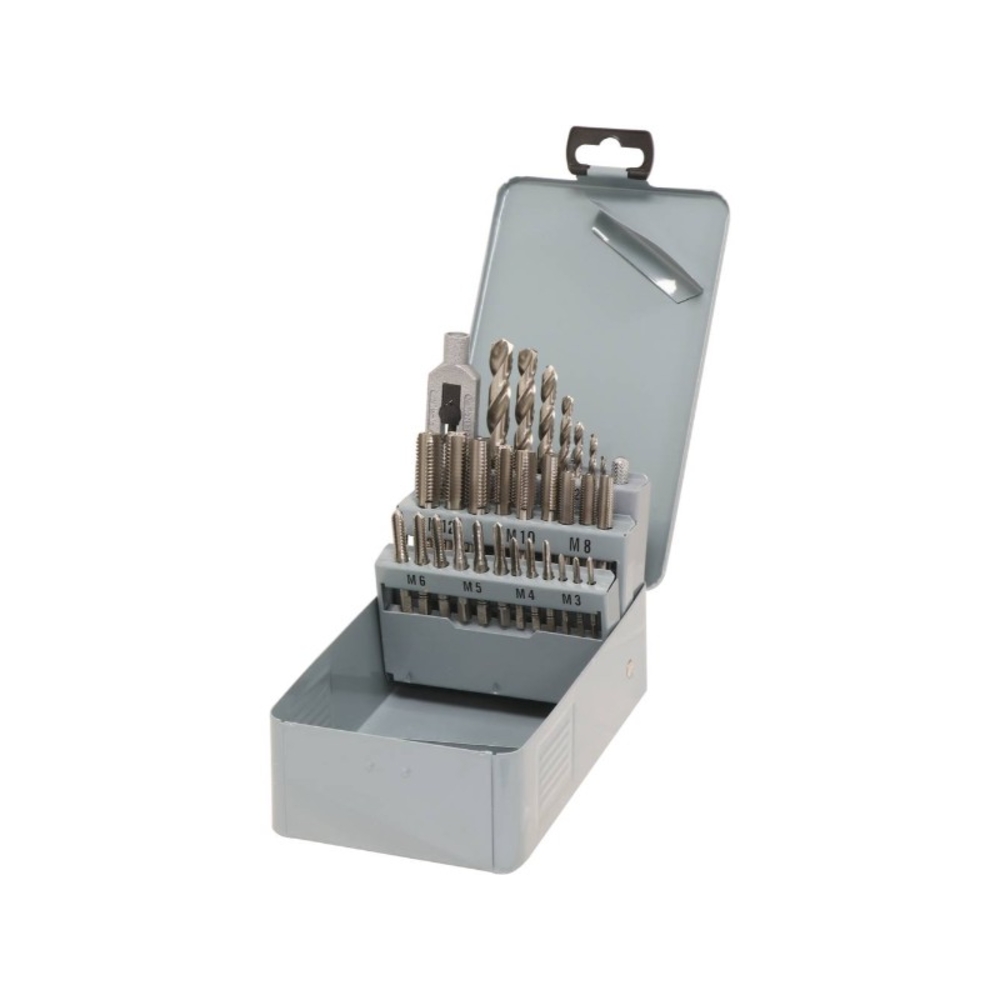 Coffret 29 pcs forets (21) et tarauds (7) + porte taraud STILKER - 22233