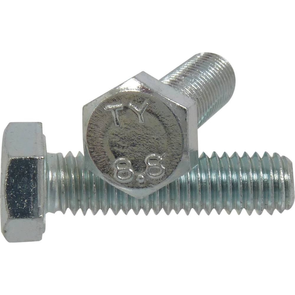 Vis à tête hexagonale filetage total class 8.8 zingué blanc M10x20mm DIN 933 - boîte de 200 - KLIPPER - 26656.200