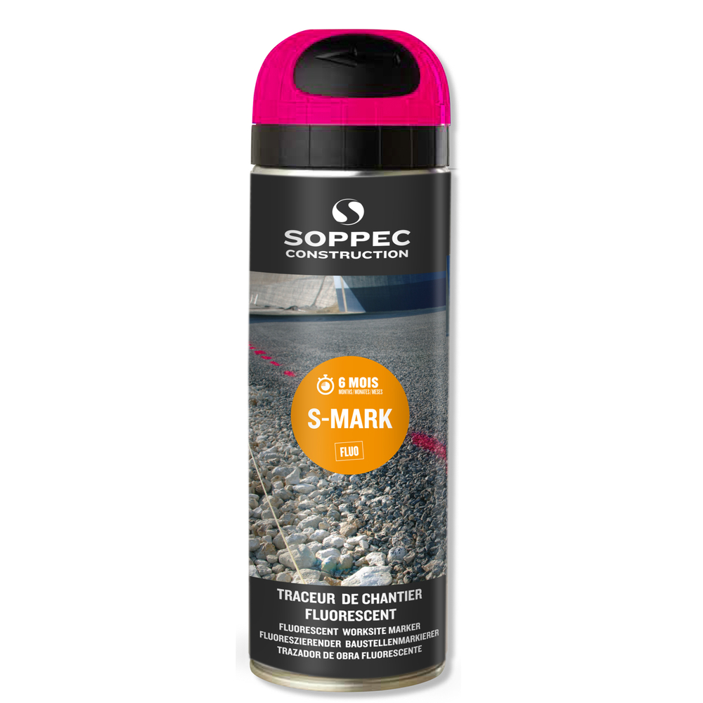 Bombe de peinture - Traceur de chantier SOPPEC rose fluo s mark 3-6 mois - 141925