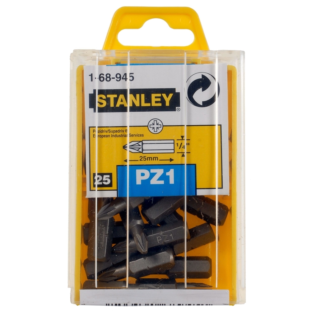 Embouts de vissage Pozidriv PZ1 25 mm - 25 pièces - 1-68-945 - STANLEY