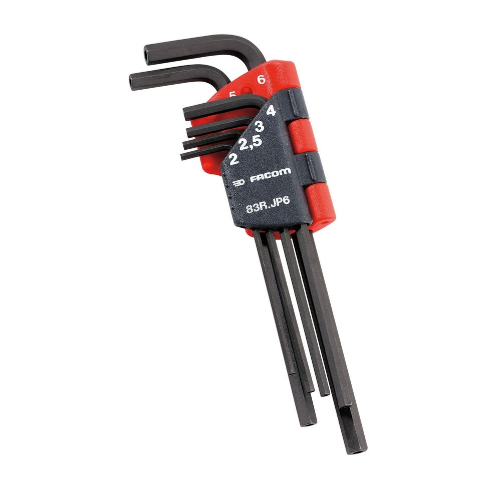 Jeu de 6 clés mâles hexagonales 6 pans pour vis de sécurité - Par 5 - FACOM - 83R.JP6