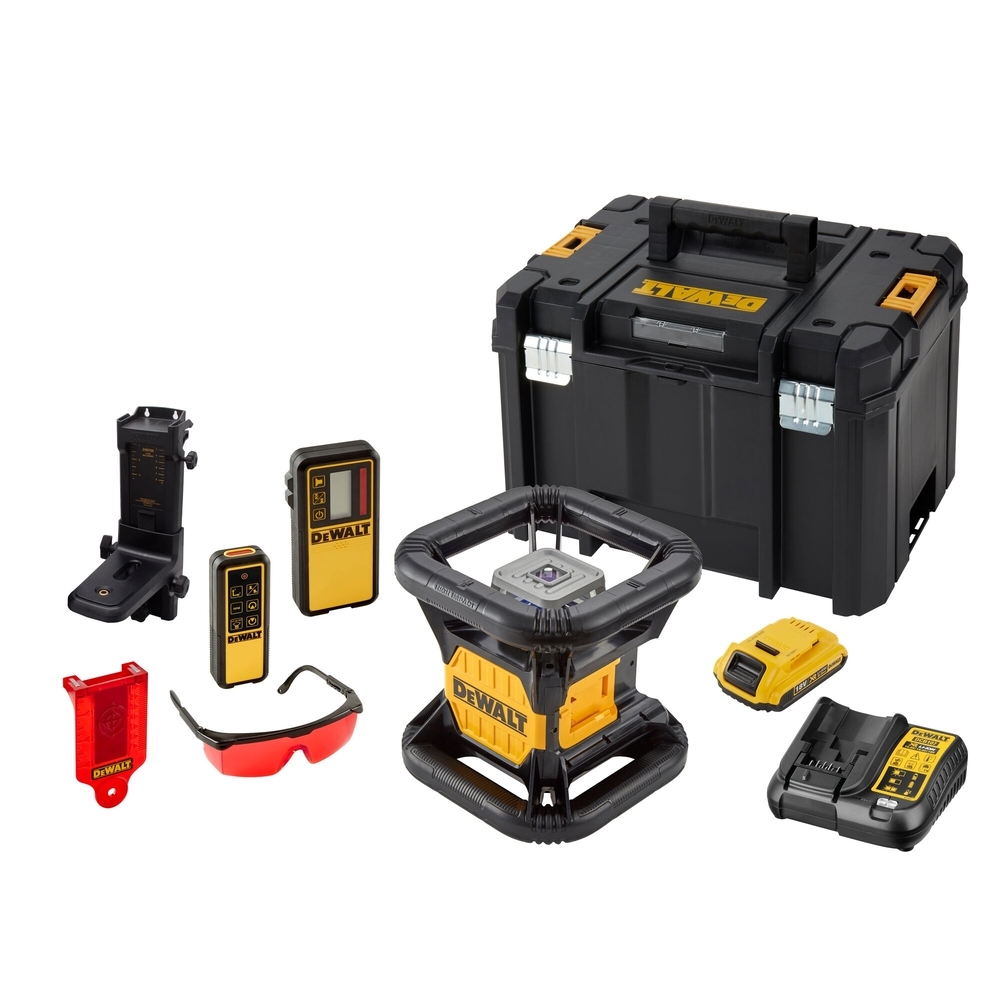 Niveau laser rotatif double pente intérieur/extérieur 18 V 2 Ah - faisceau rouge - DCE079D1R-QW - DEWALT