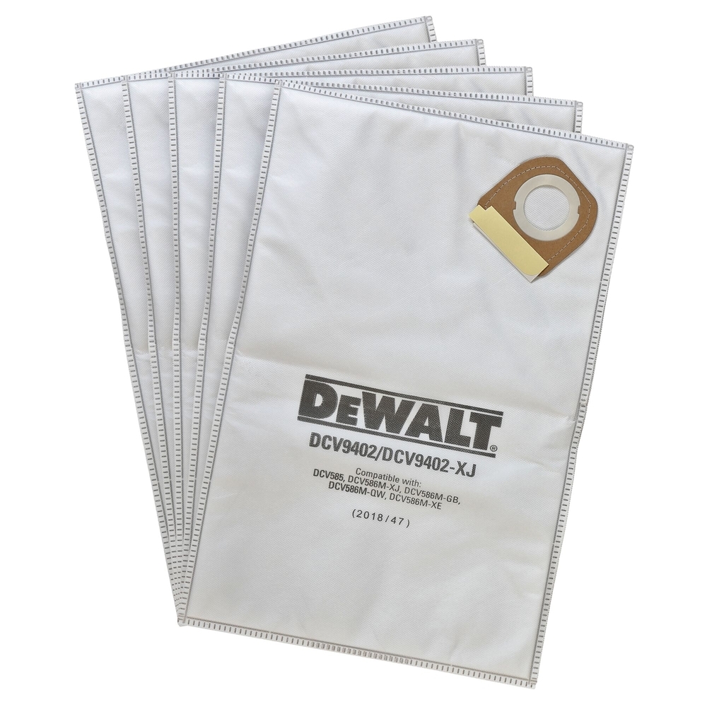 5 Sacs tissu pour aspirateur XR FLEXVOLT 54 V - compatible avec DCV586 - DCV9402-XJ - DEWALT