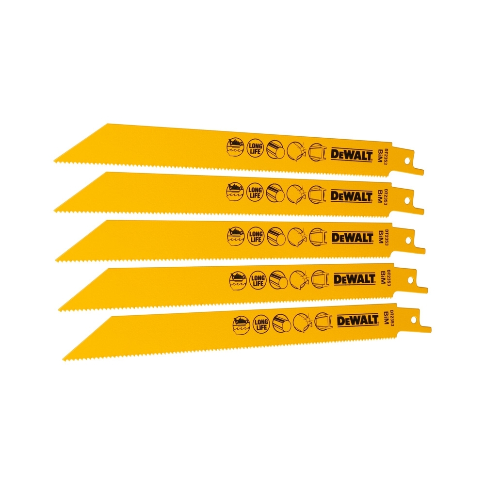 Lame de scie sabre BiM pour la coupe du métal 203 mm profondeur < 8 mm / 18 TPI - DT2353-QZ - DEWALT