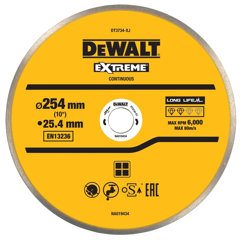 Lame pour porcelaine et pierre 250 x 25,4 mm - DT3734-XJ - DEWALT