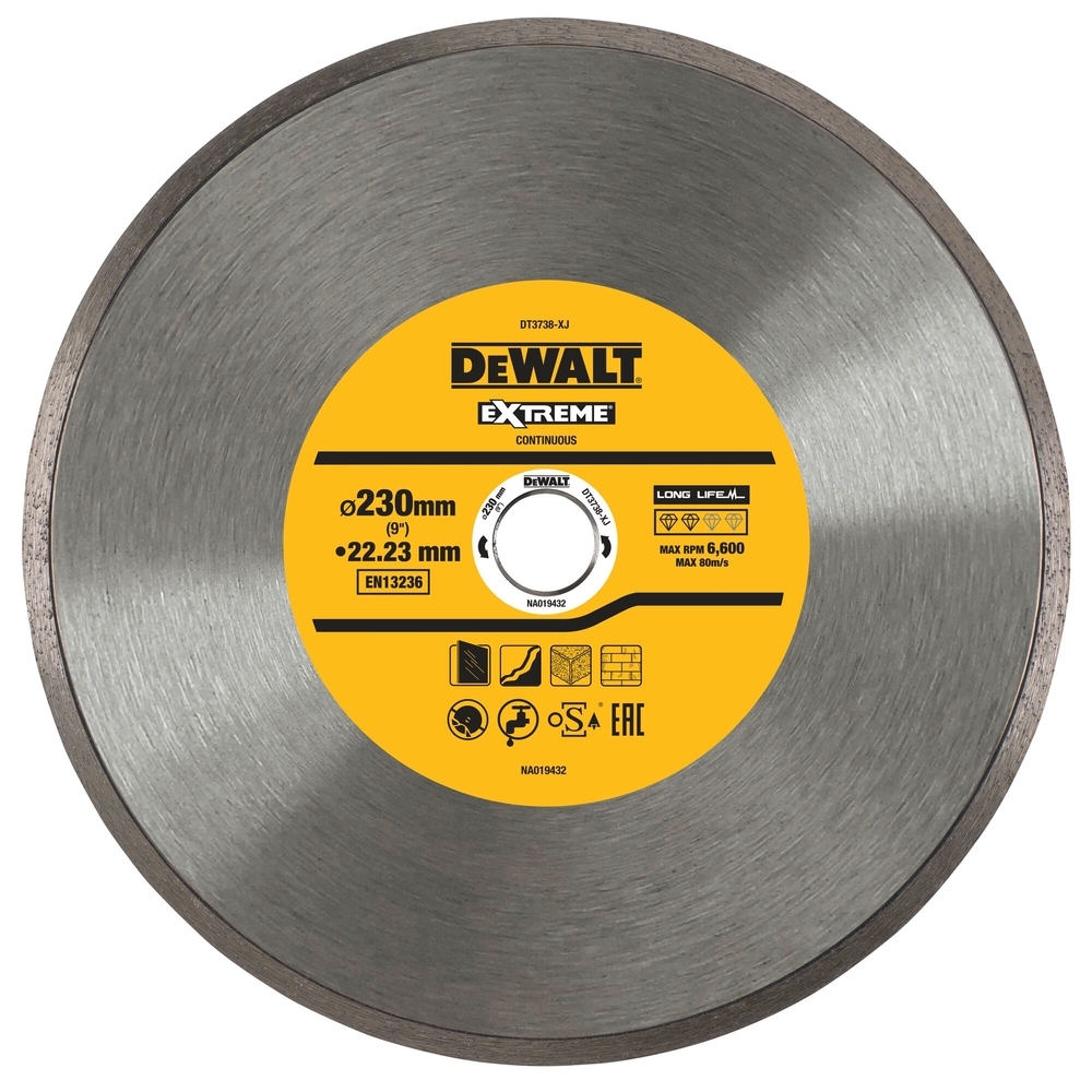 Disque fritté pour le carrelage 230 x 22,2 mm, hauteur segment 7 mm - DT3738-XJ - DEWALT