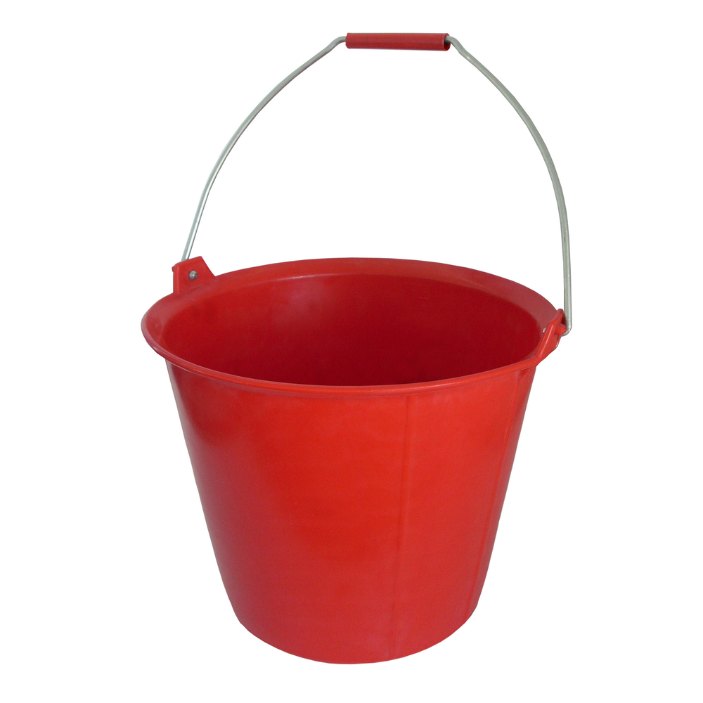 Seau PRO ROUGE renforcé à ergots 13 litres anse Diam. 6.3 mm TALIAPLAST - 310109