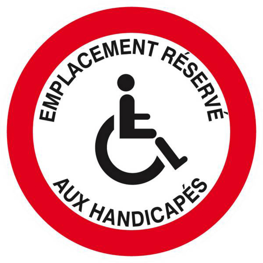 Panneau rigide EMPLACEMENT RESERVE AUX HANDICAPES D.80mm TALIAPLAST - 624266