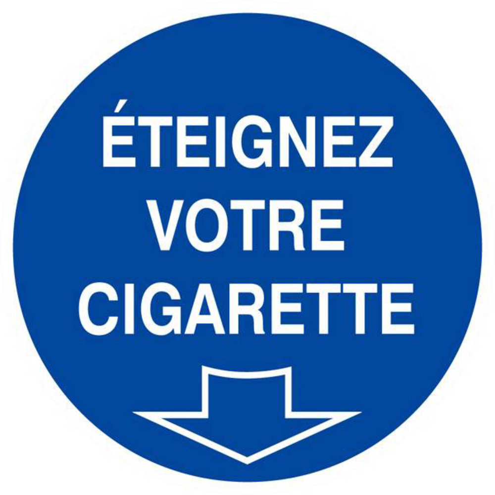 Panneau rigide ETEIGNEZ VOTRE CIGARETTE D.80mm TALIAPLAST - 624501