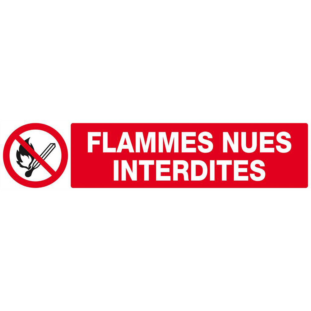 Panneau rigide FLAMMES NUES INTERDITES 330x75mm TALIAPLAST - 625226