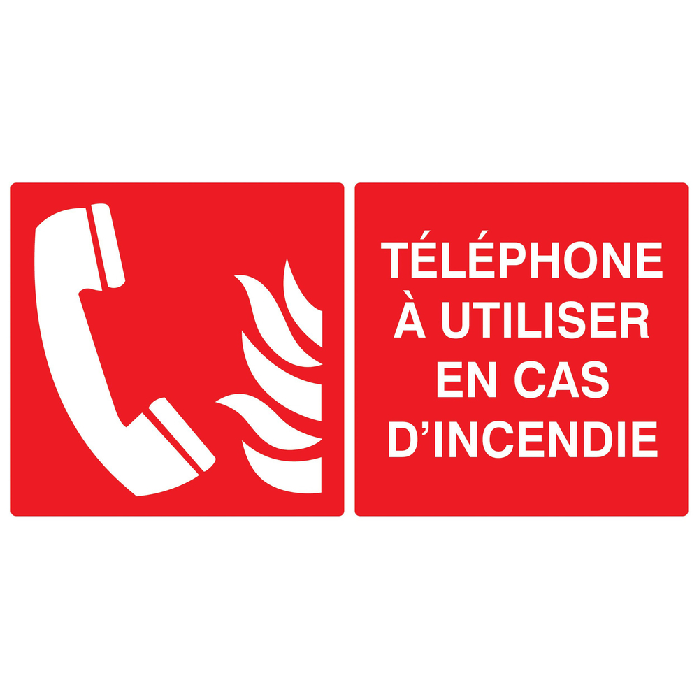 PANNEAU TELEPHONE A UTILISER EN CAS D'INCENDIE 330X200MM TALIAPLAST - 721126