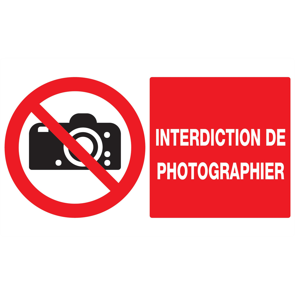 Adhesif Interdiction de photographier 330x200mm TALIAPLAST - 721231