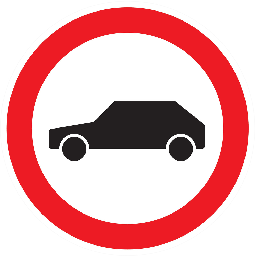 Panneau adhésif INTERDIT AUX VEHICULES Ø80MM TALIAPLAST - 724297