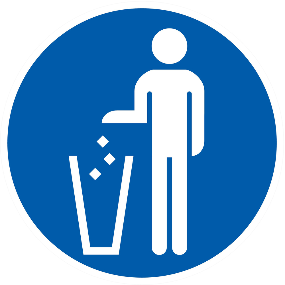 Panneau adhésif JETER LES DECHETS A LA POUBELLE OBLIGATOIRE Ø80MM TALIAPLAST - 724556