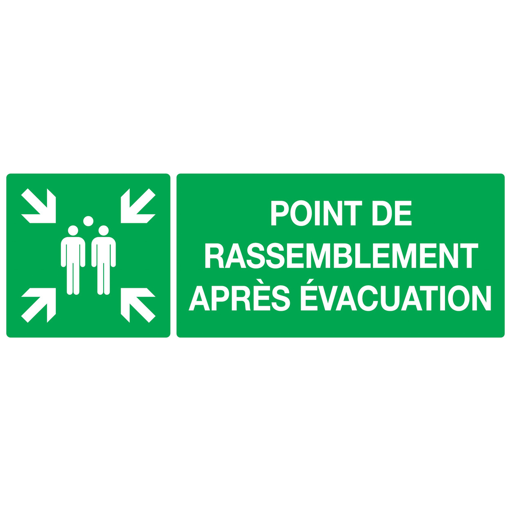 PANNEAU POINT DE RASSEMBLEMENT APRES EVACUATION 330X120MM TALIAPLAST - 726402