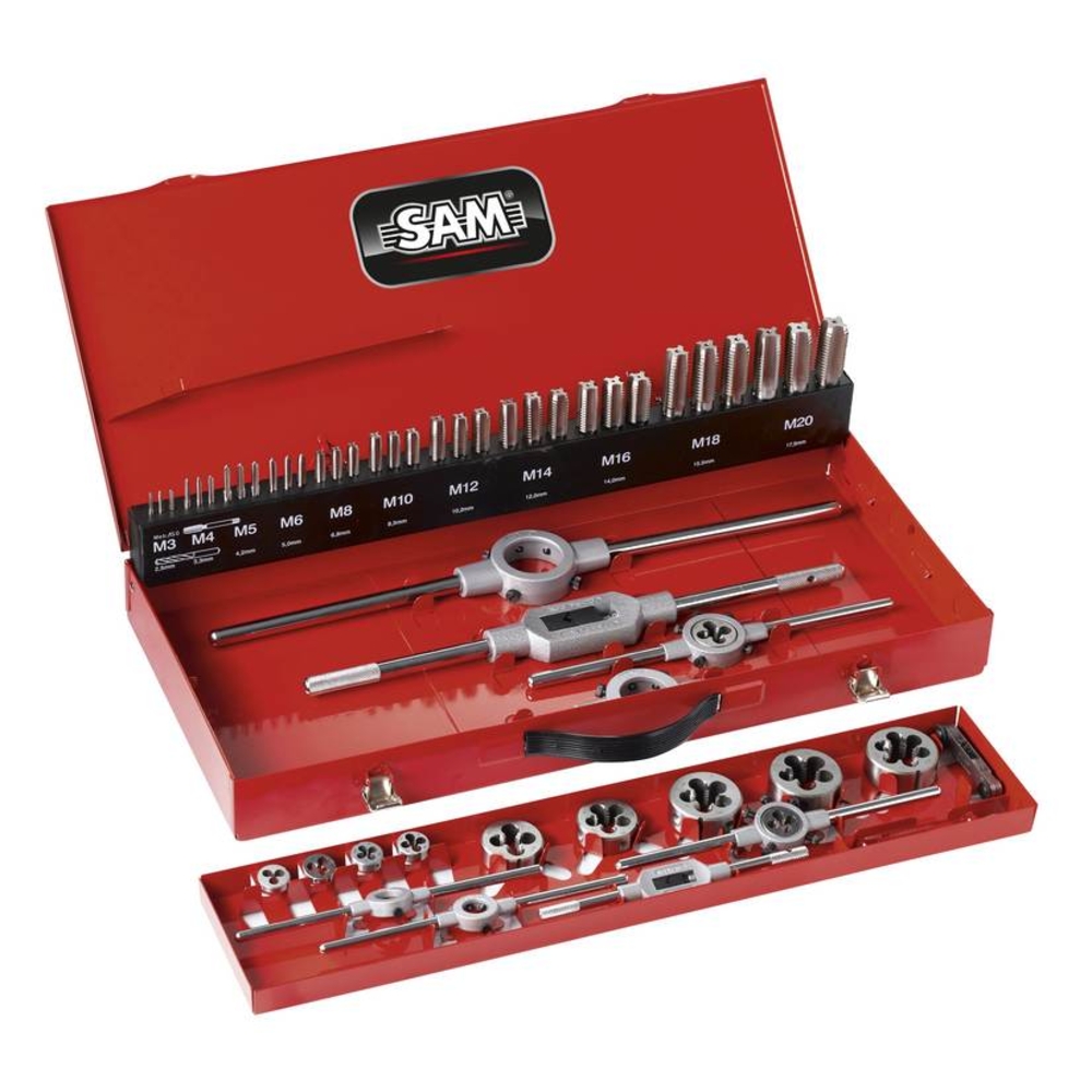 COMPOSITION D'OUTILS A TARAUDER ET FILETER SAM OUTILLAGE - CTF45