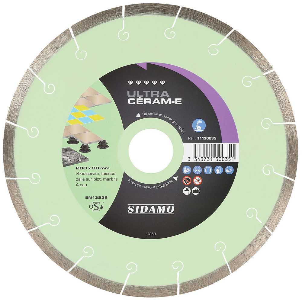 Disque Diamant PRO CÉRAM Sidamo D.125mm - Pour Grès Cérame Et Dalles