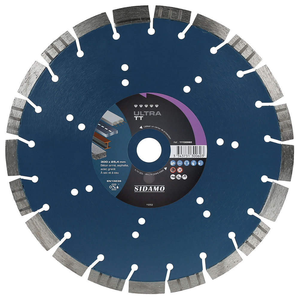Disque diamant ULTRA TT tronçonnage béton, asphalte, acier, granit à sec et à eau SIDAMO - 11130060