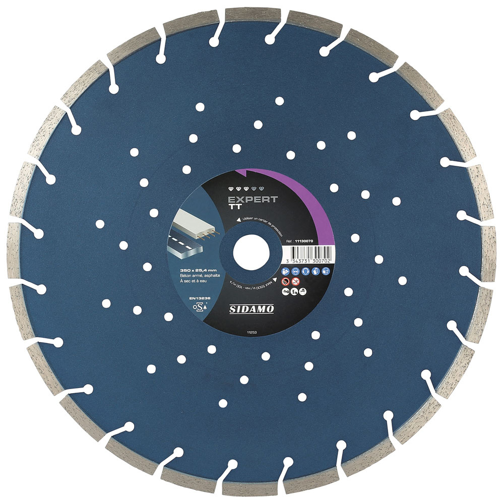 Disque diamant EXPERT TT pour tronçonnage sec et humide de béton armé et asphalte SIDAMO - 11130070