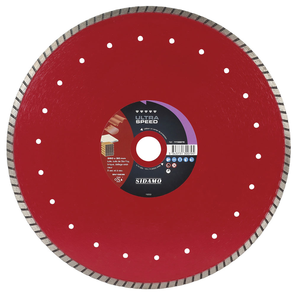 Disque diamant Ultra Speed pour tronçonnage à sec et à eau de tuile, brique, dallage extérieur SIDAMO - 11130079