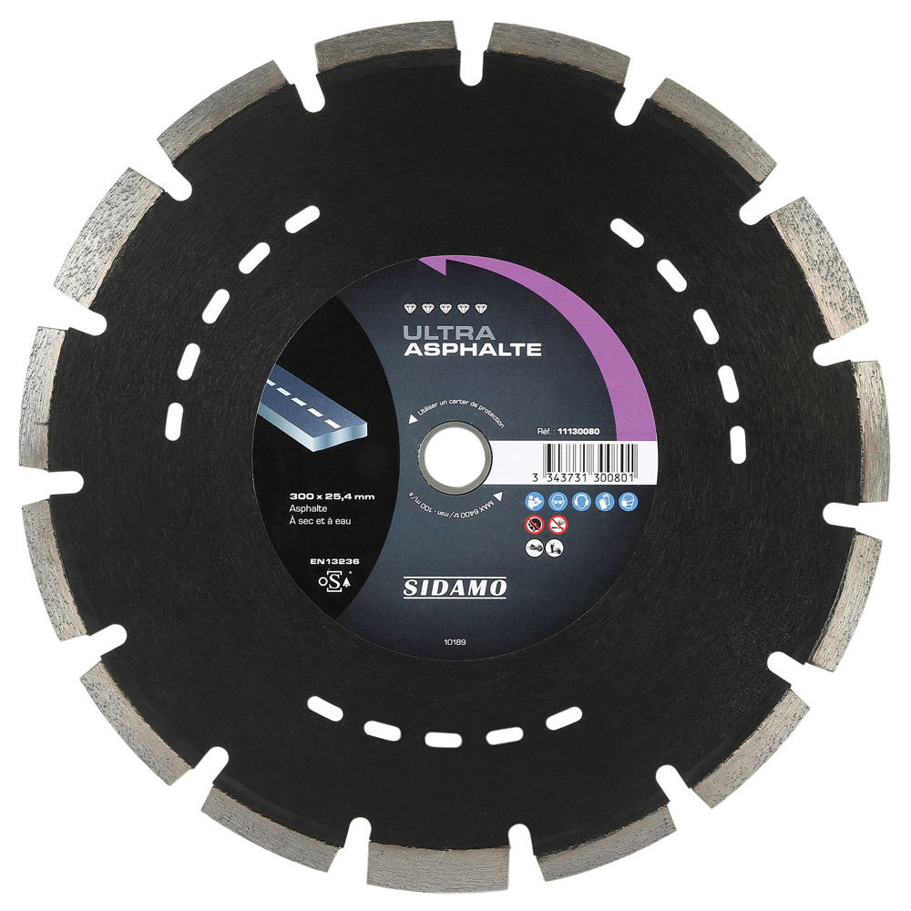 Disque diamant ULTRA pour tronçonnage à sec et à eau de bitume SIDAMO - 11130080