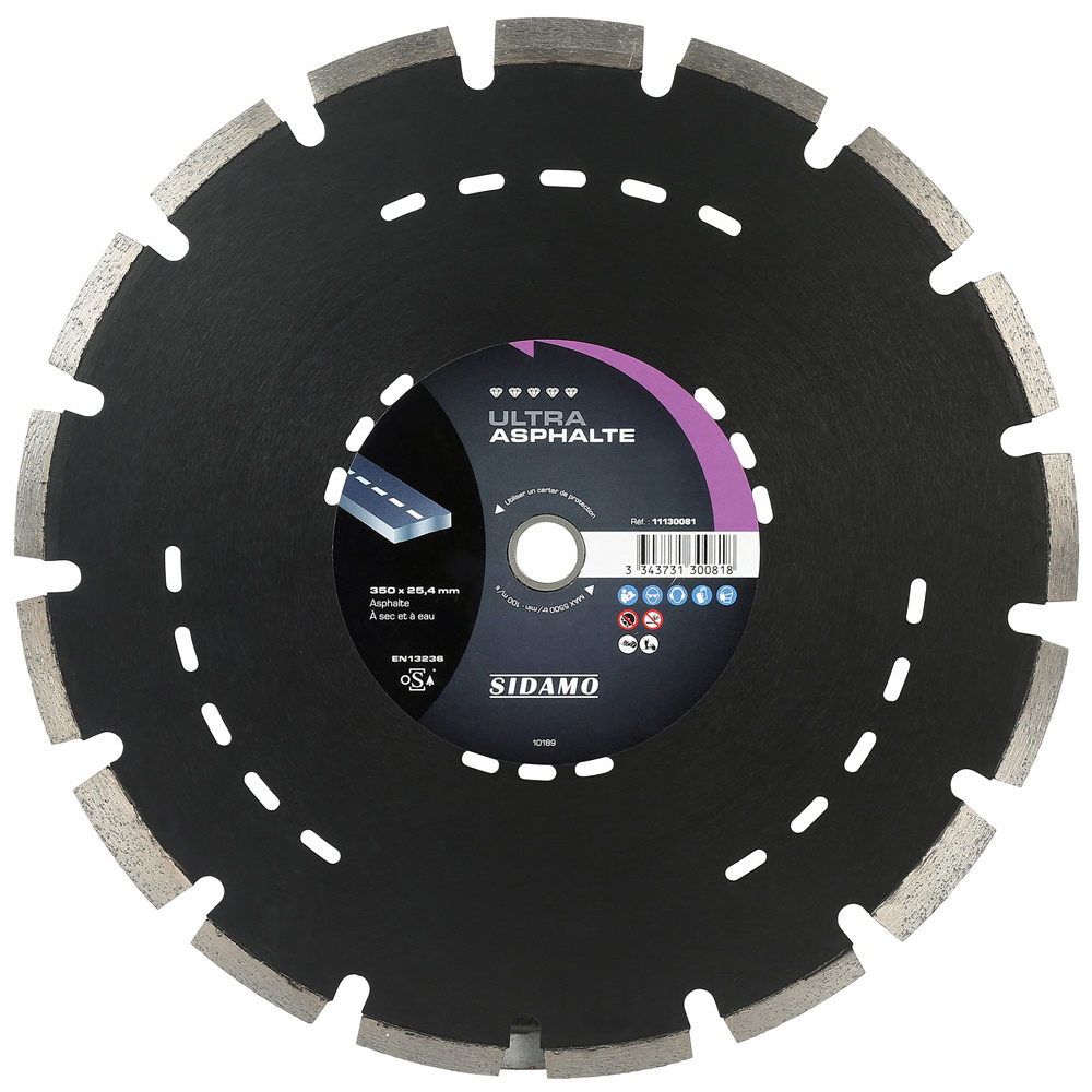 Disque diamant ULTRA pour tronçonnage à sec et à eau d'asphalte SIDAMO - 11130081