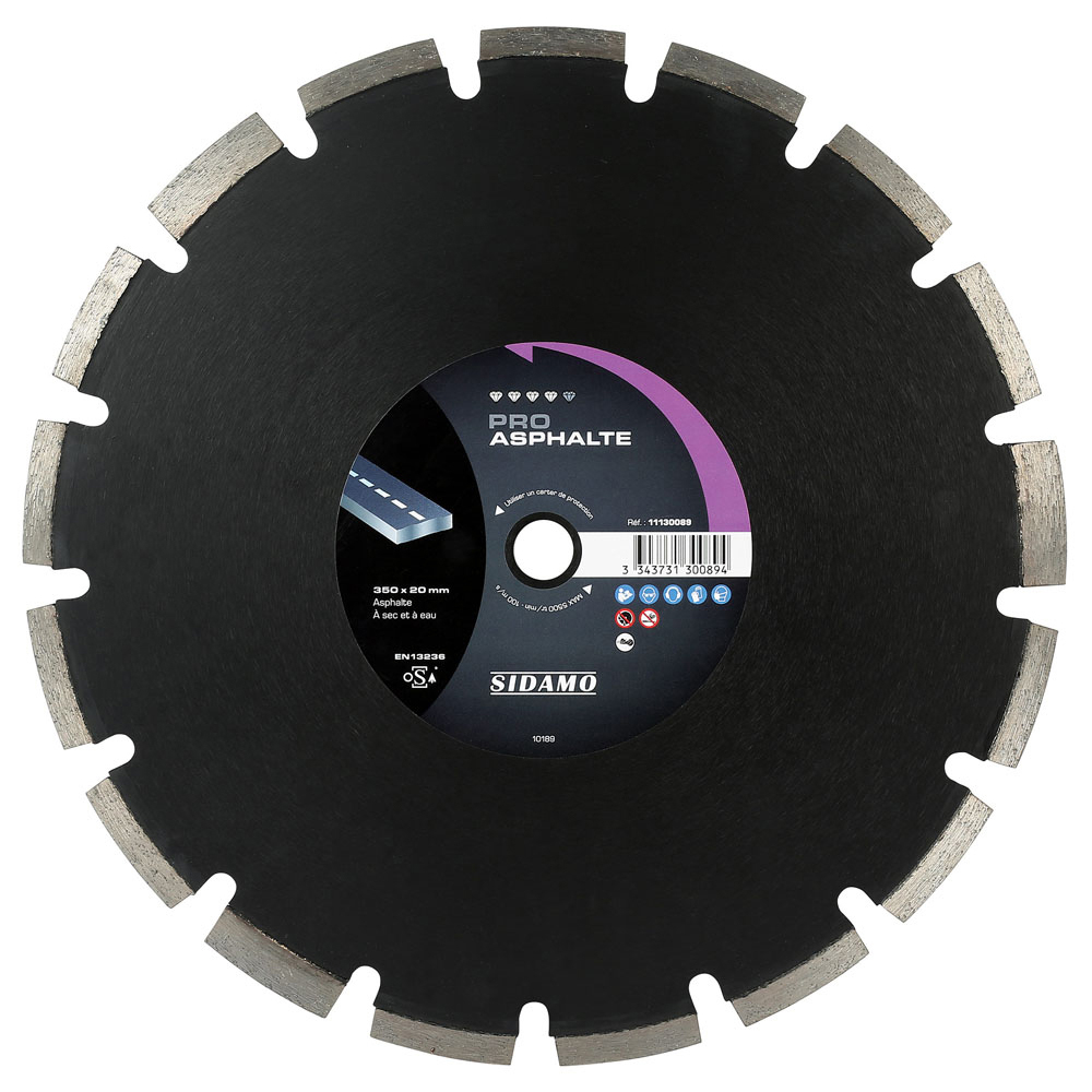 Disque diamant PRO ASPHALTE tronçonnage sec et eau asphalte SIDAMO - 11130089