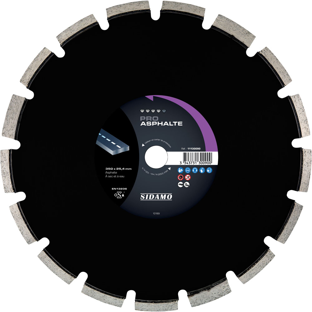 Disque diamant PRO ASPHALTE tronçonnage à sec et à eau SIDAMO - 11130092