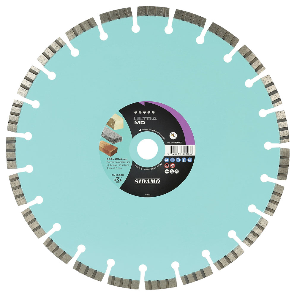 Disque diamant ULTRA MD-S pour tronçonnage sec et eau de pierres naturelles, granit, brique réfractaire SIDAMO - 11130103
