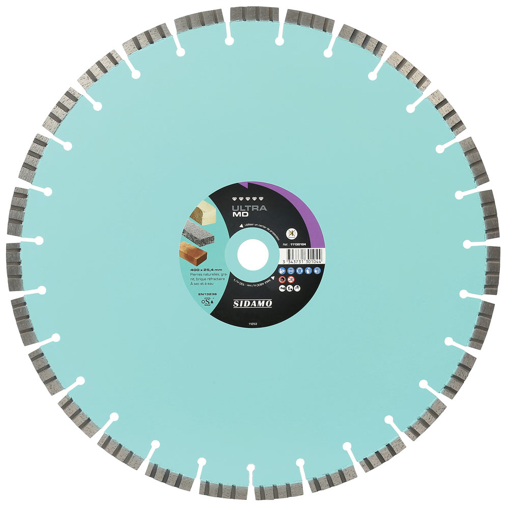 Disque diamant Ultra MD-S pour tronçonnage à sec et à eau de pierres naturelles, granit et brique SIDAMO - 11130104