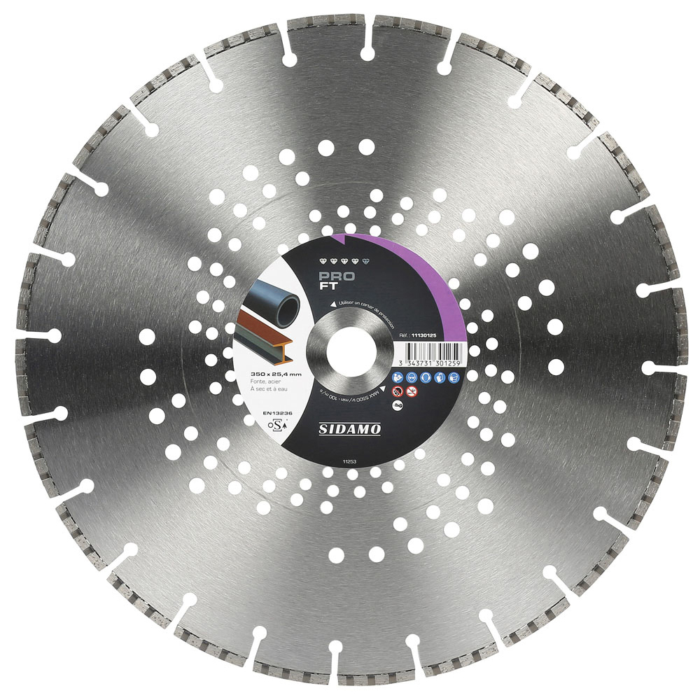 Disque diamant PRO FT pour tronçonnage à sec et à eau de fonte, acier SIDAMO - 11130125