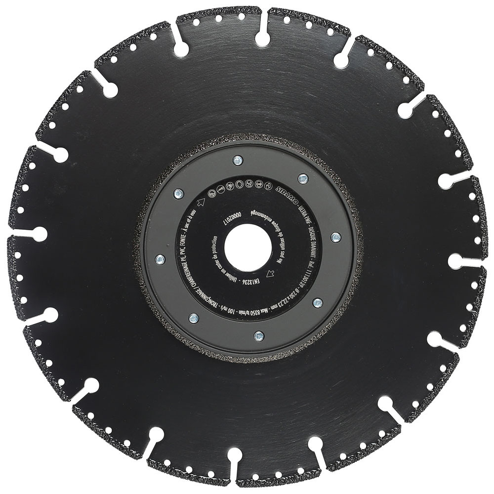 Disque diamant ULTRA PMF pour tronçonnage et chanfreinage à sec et à eau de fontes, aciers et PVC SIDAMO - 11130139