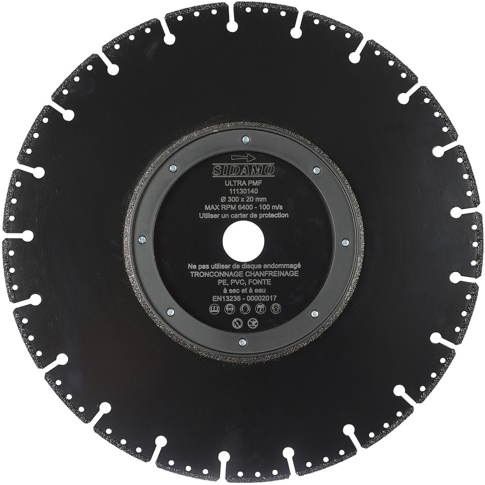 Disque diamant ULTRA PMF pour tronçonnage et chanfreinage fonte, acier, PVC à sec et à eau SIDAMO - 11130140