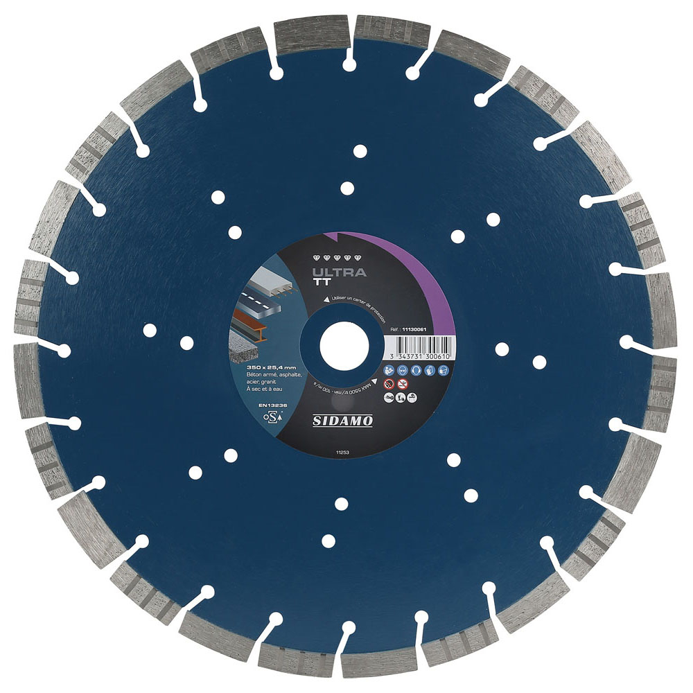 Disque diamant ULTRA TT pour tronçonnage béton, asphalte, acier et granit à sec ou à eau SIDAMO - 11130146